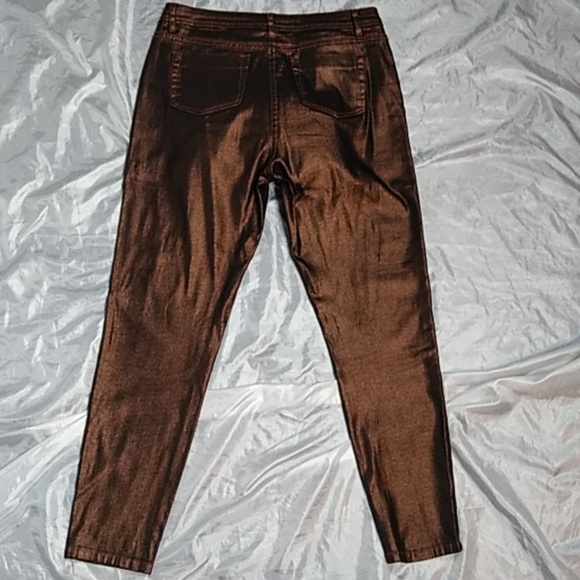 Soft Surroundings metallic copper jeans size 10 - Picture 4 of 7